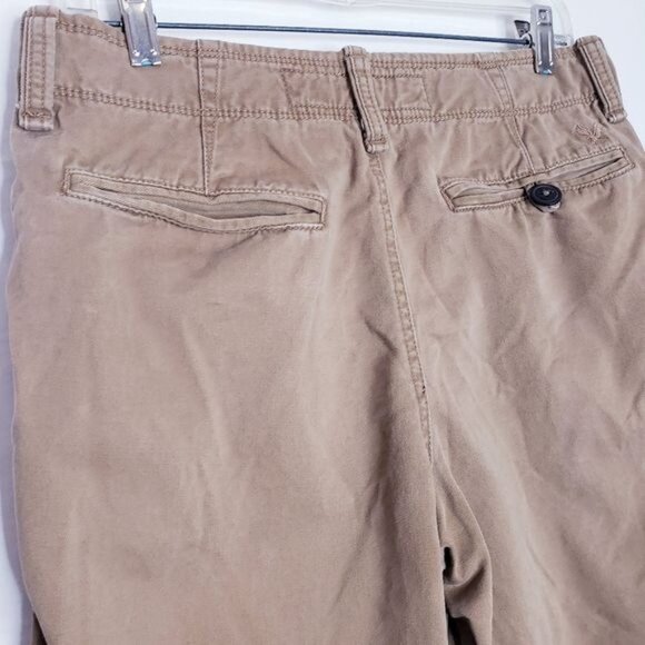 American Eagle Tan Khaki Flat Front Cotton Casual Shorts Men's Size 28 - Picture 5 of 10
